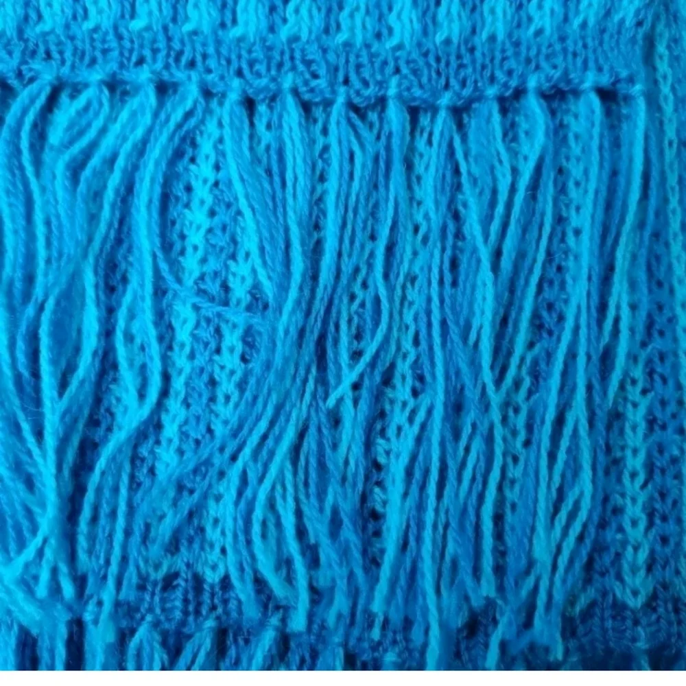 Alpaca Lot Artesian Jose Cotacachi Gray Fringed Scarf  Peru Blue USA Boot Socks